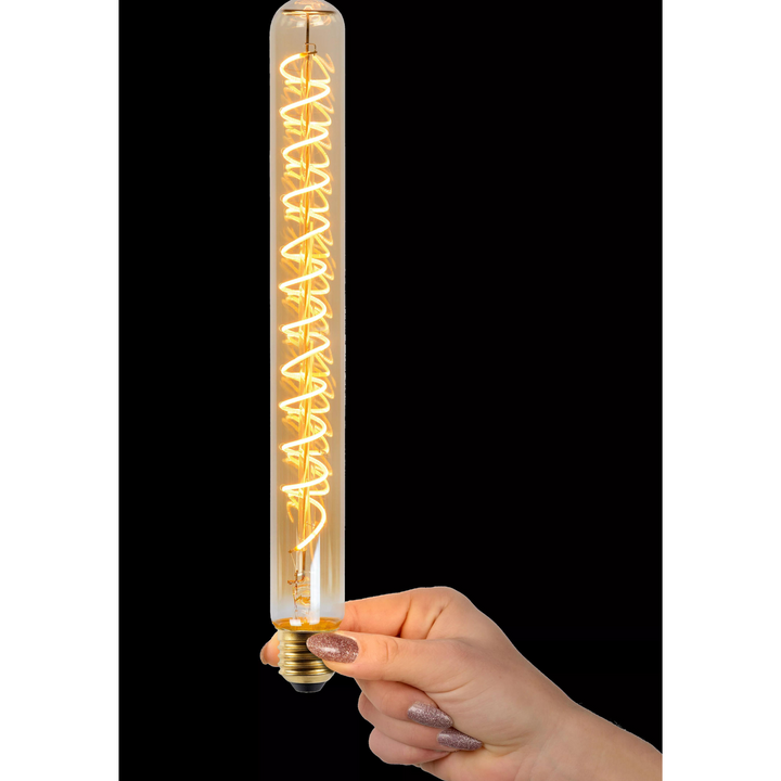 E27 Filament lyspære T32 30 cm 2200 Kelvin 5W Dimbar-LED-pære E27 sokkel-Lucide-Amber-LC49035/30/62-Lightup.no