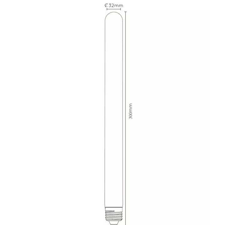 E27 Filament lyspære T32 30 cm 2200 Kelvin 5W Dimbar-LED-pære E27 sokkel-Lucide-Amber-LC49035/30/62-Lightup.no