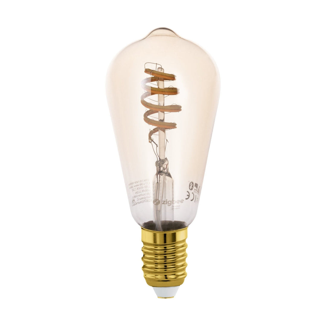 E27 ST64 smart connect.z lyspære filament 4,9W 2200-6500K - Amber-Smartpærer E27-Eglo-12242-Lightup.no