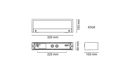 Edge direct vegglampe ned 7W 2700 Kelvin dimbar IP65-Utebelysning vegg opp og ned-Sg Armaturen As-Hvit-3100989-Lightup.no