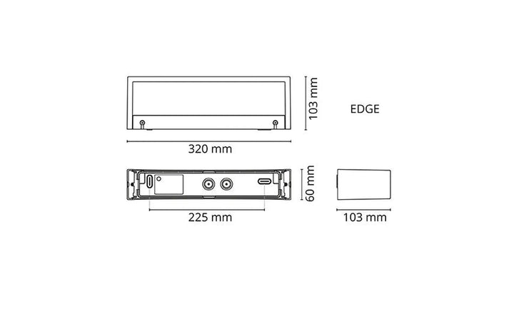 Edge direct vegglampe ned 7W 2700 Kelvin dimbar IP65-Utebelysning vegg opp og ned-Sg Armaturen As-Hvit-3100989-Lightup.no