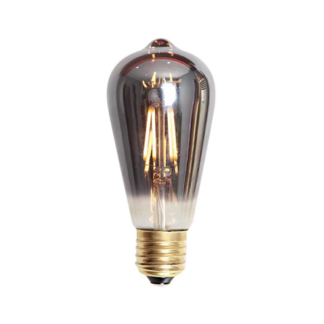 Edison E27 lanterne LED 4W 2200K 60mm dimbar - Røykfarget-LED-pære E27 sokkel-Ms - belysning-Hvit-801452-Lightup.no