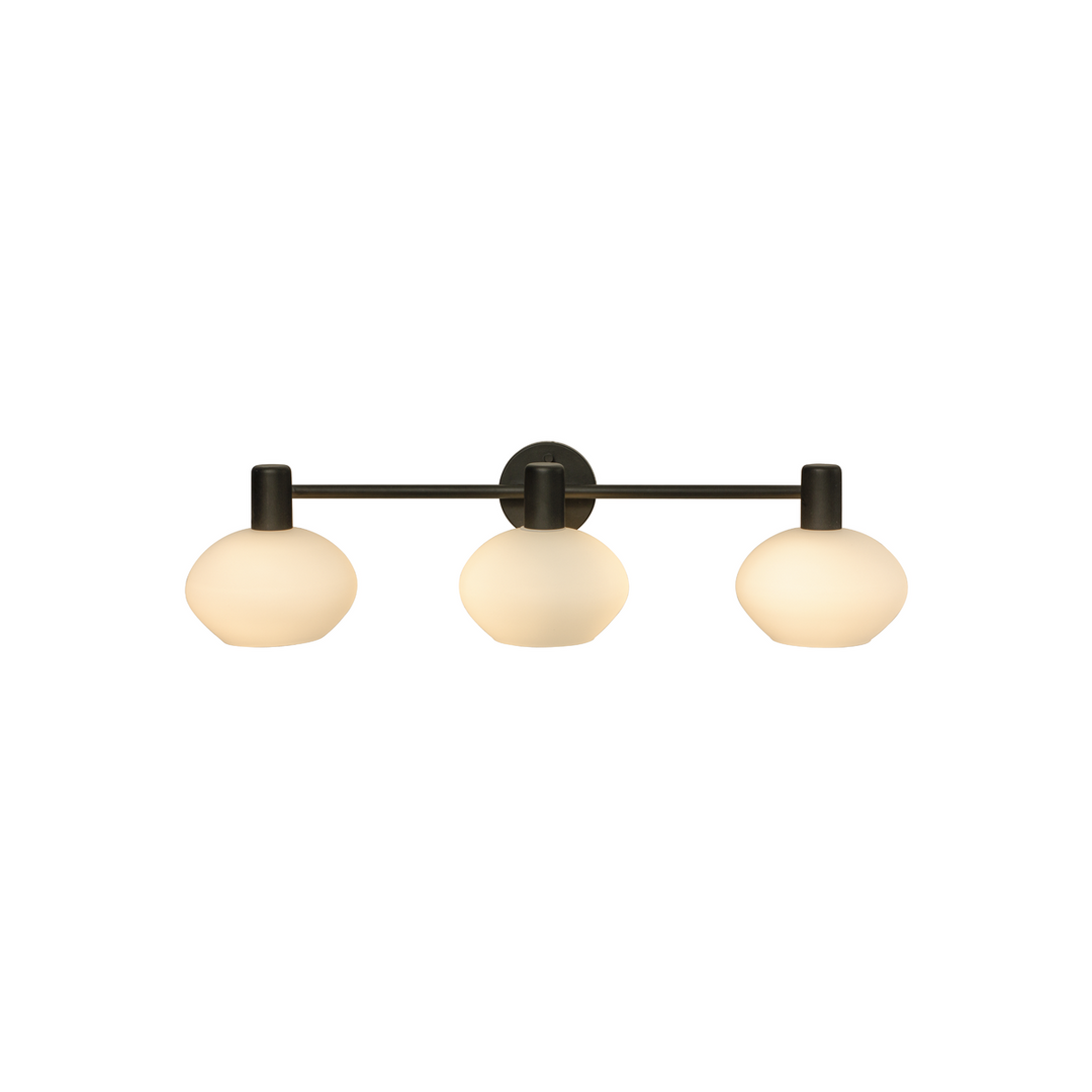 Elba Vegglampe 3 lys IP44/IP23-Baderomsbelysning vegglamper-Aneta Lighting-Svart/Hvit-10303-15-Lightup.no