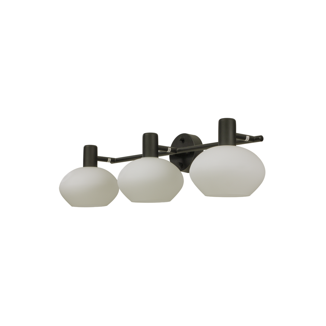 Elba Vegglampe 3 lys IP44/IP23-Baderomsbelysning vegglamper-Aneta Lighting-Svart/Hvit-10303-15-Lightup.no