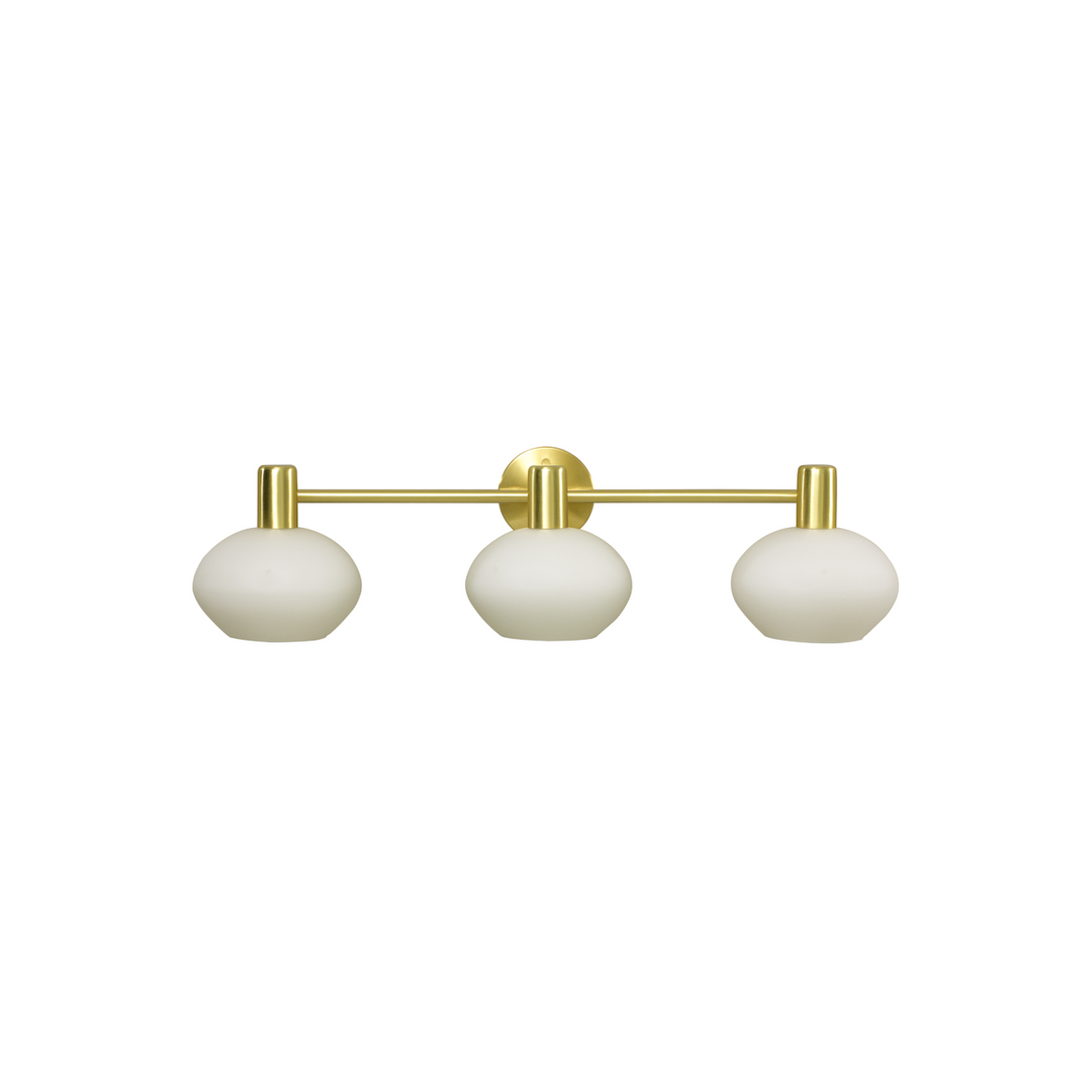 Elba Vegglampe 3 lys IP44/IP23-Baderomsbelysning vegglamper-Aneta Lighting-Messing/Hvit-10303-25-Lightup.no