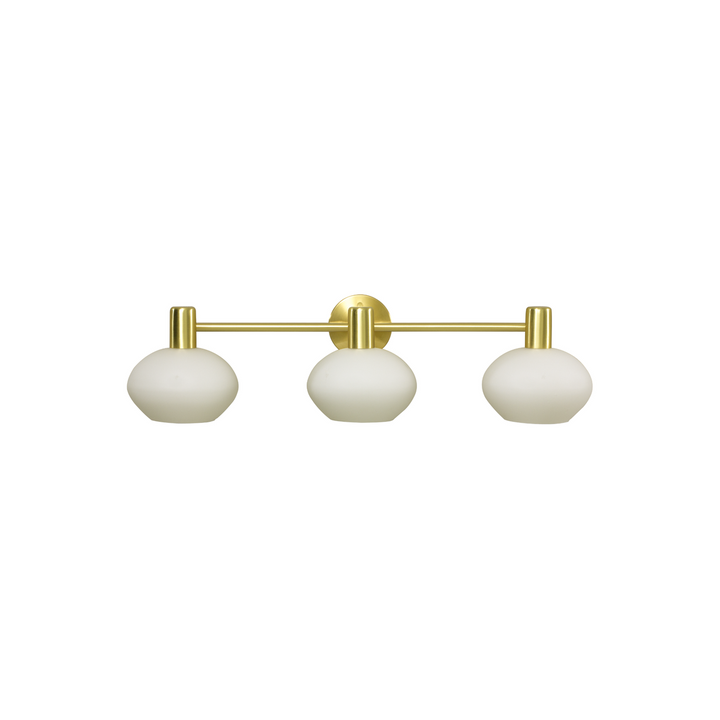 Elba Vegglampe 3 lys IP44/IP23-Baderomsbelysning vegglamper-Aneta Lighting-Messing/Hvit-10303-25-Lightup.no