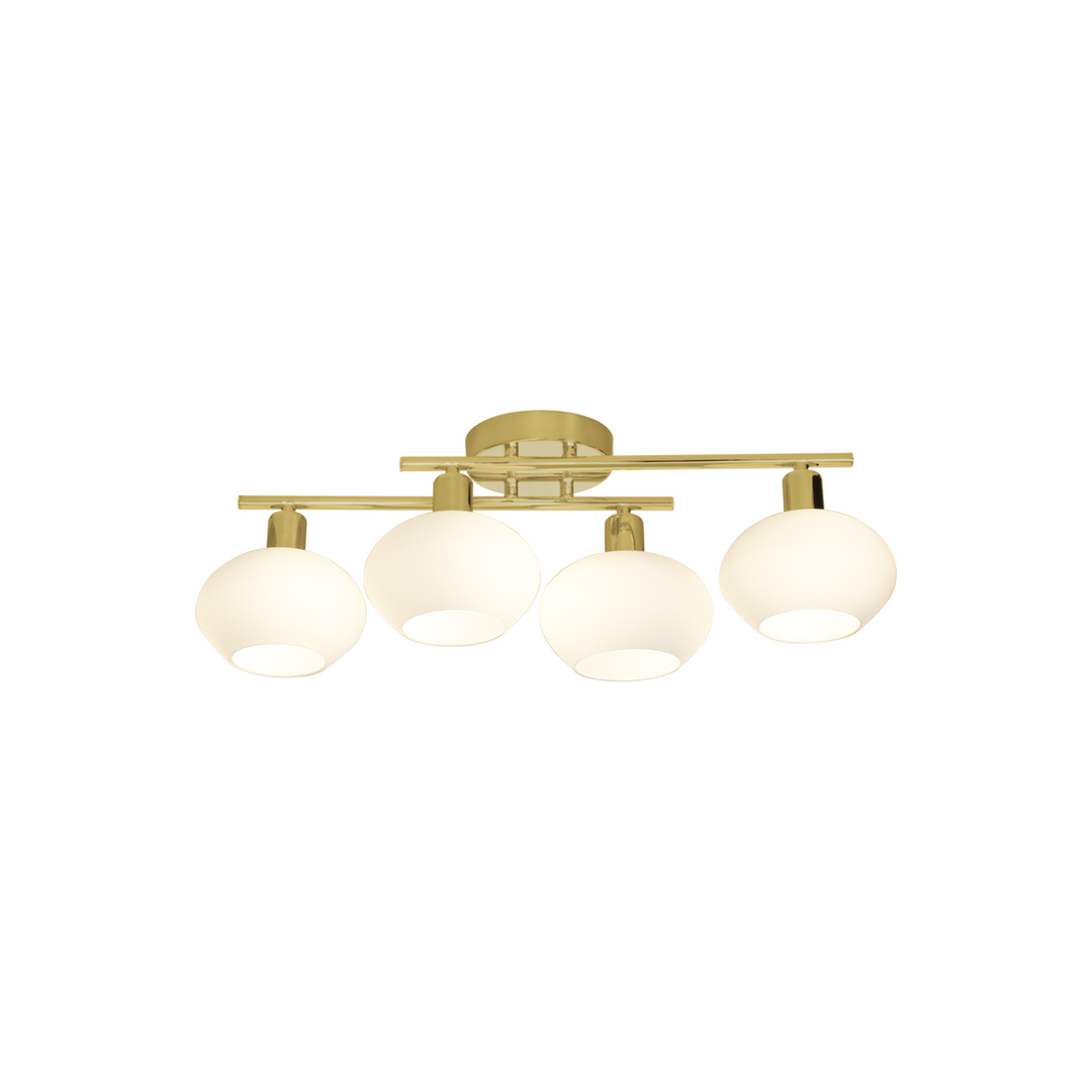 Elba taklampe 4 lys IP44/IP23-Taklamper-Aneta Lighting-Messing/Hvit-16301-25-Lightup.no