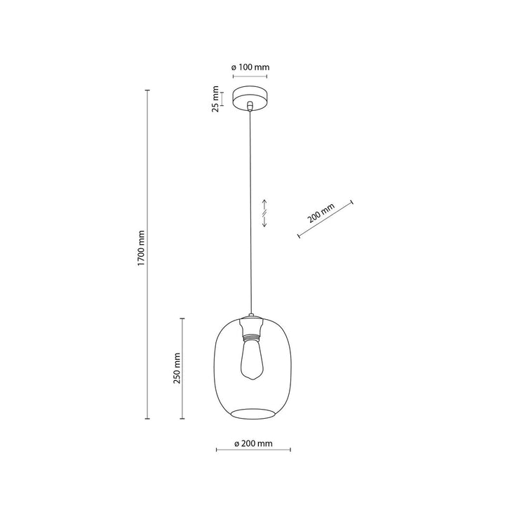 Elio takpendel 20 cm-Takpendler-TK Lighting-Røykfarget-TK-5971-Lightup.no