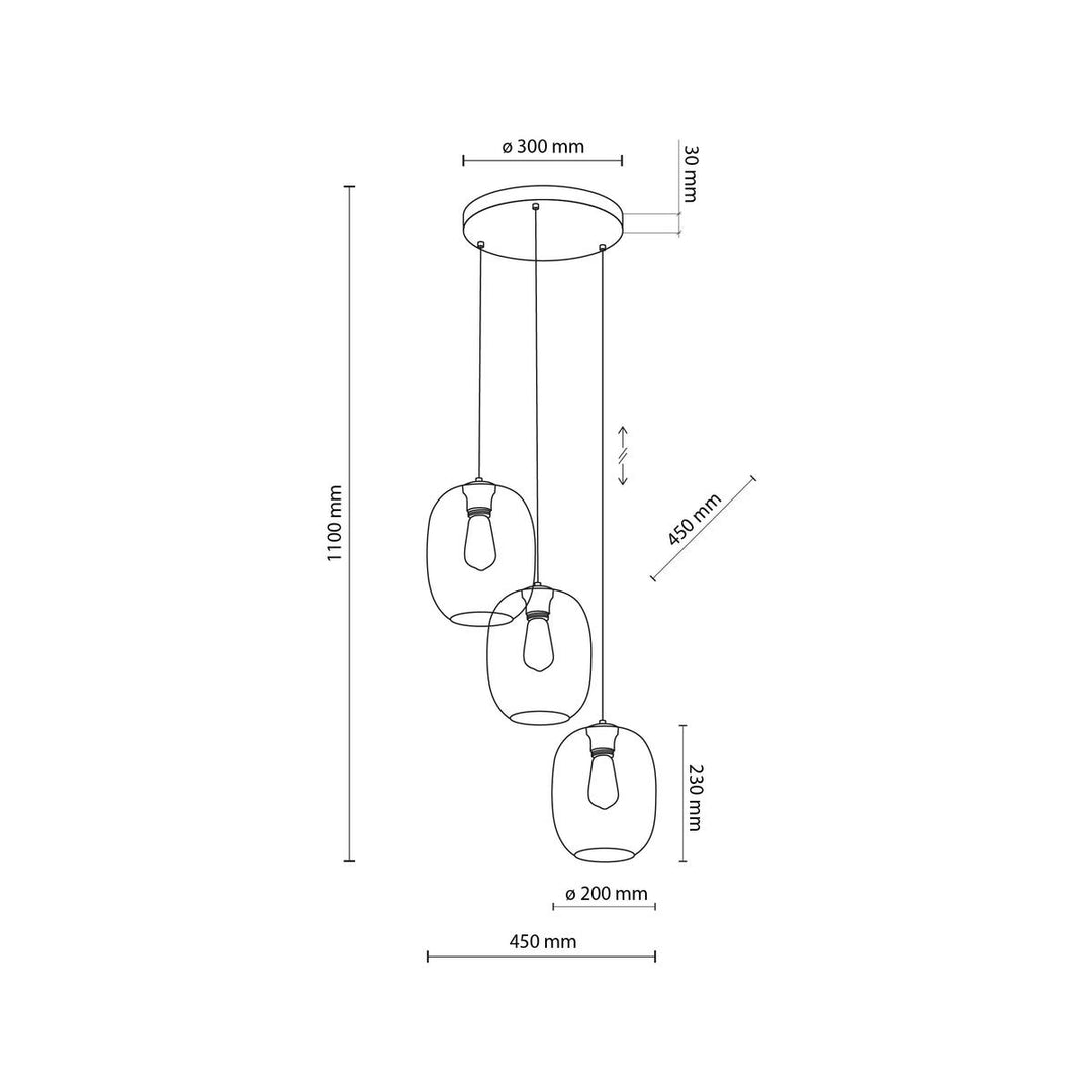 Elio takpendel 3-lys-Takpendler-TK Lighting-Flerfarget-TK-5973-Lightup.no