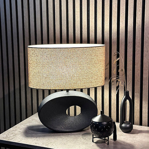 Ellipse bordlampe-Bordlamper-Aneta Lighting-Svart/Beige-18330-15-16-Lightup.no