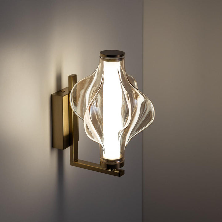 Elva vegglampe 8W 3000 Kelvin-Vegglamper-TK Lighting-Messing / Amber-TK-18218-Lightup.no