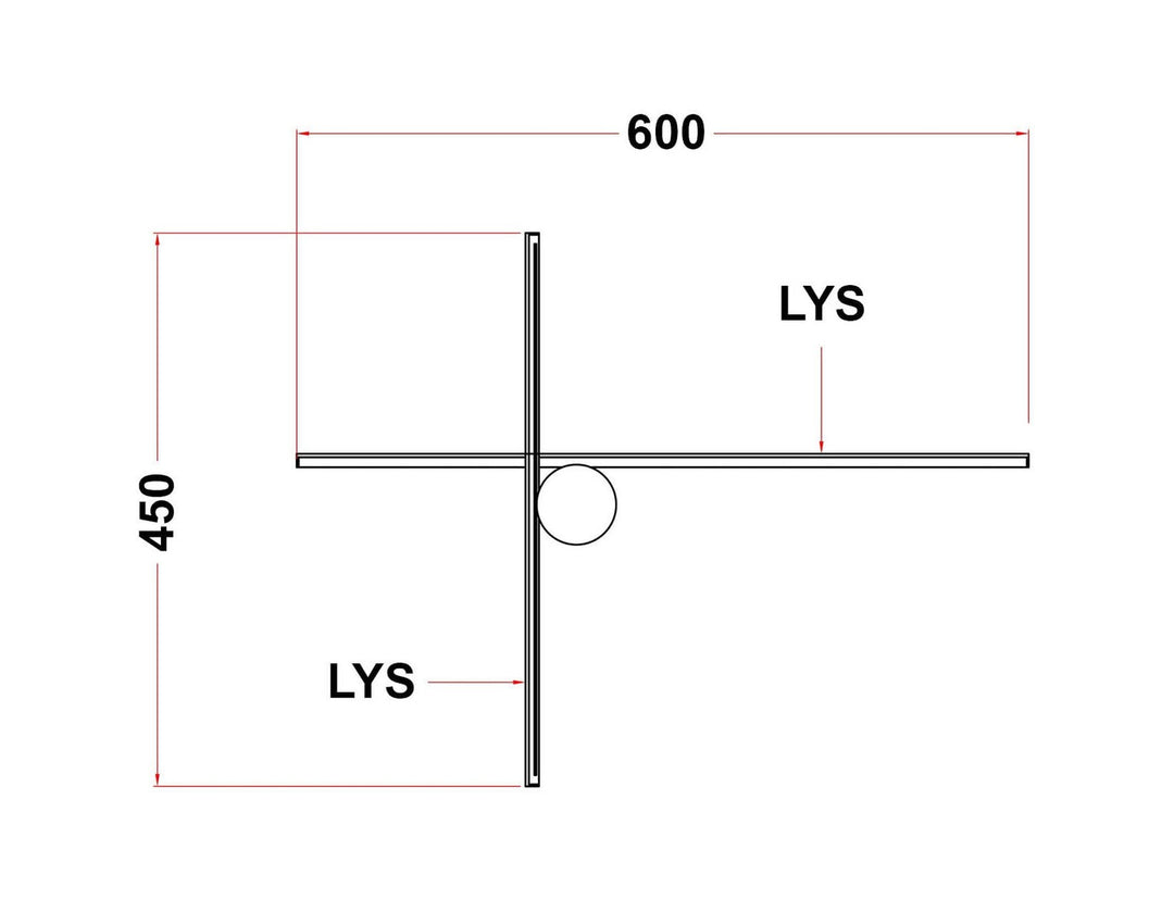 Eros Novata 600 10W 2700 Kelvin IP44 - Venstre modell-Baderomsbelysning vegglamper-NorDesign-Svart-368116015-Lightup.no