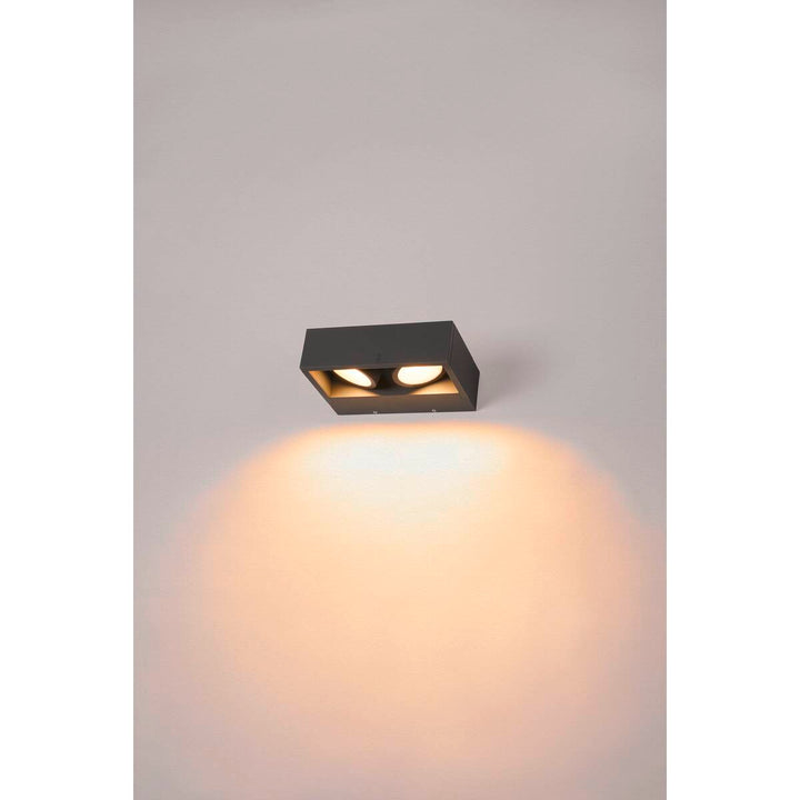 Eskina frame dobbel vegglampe utendørs 27W 3000/4000 Kelvin IP65-Utebelysning vegg opp og ned-Slv-Antrasitt-slv-1006314-Lightup.no