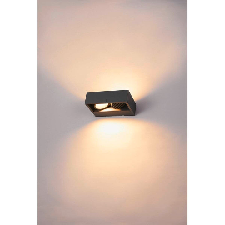 Eskina frame dobbel vegglampe utendørs 27W 3000/4000 Kelvin IP65-Utebelysning vegg opp og ned-Slv-Antrasitt-slv-1006314-Lightup.no