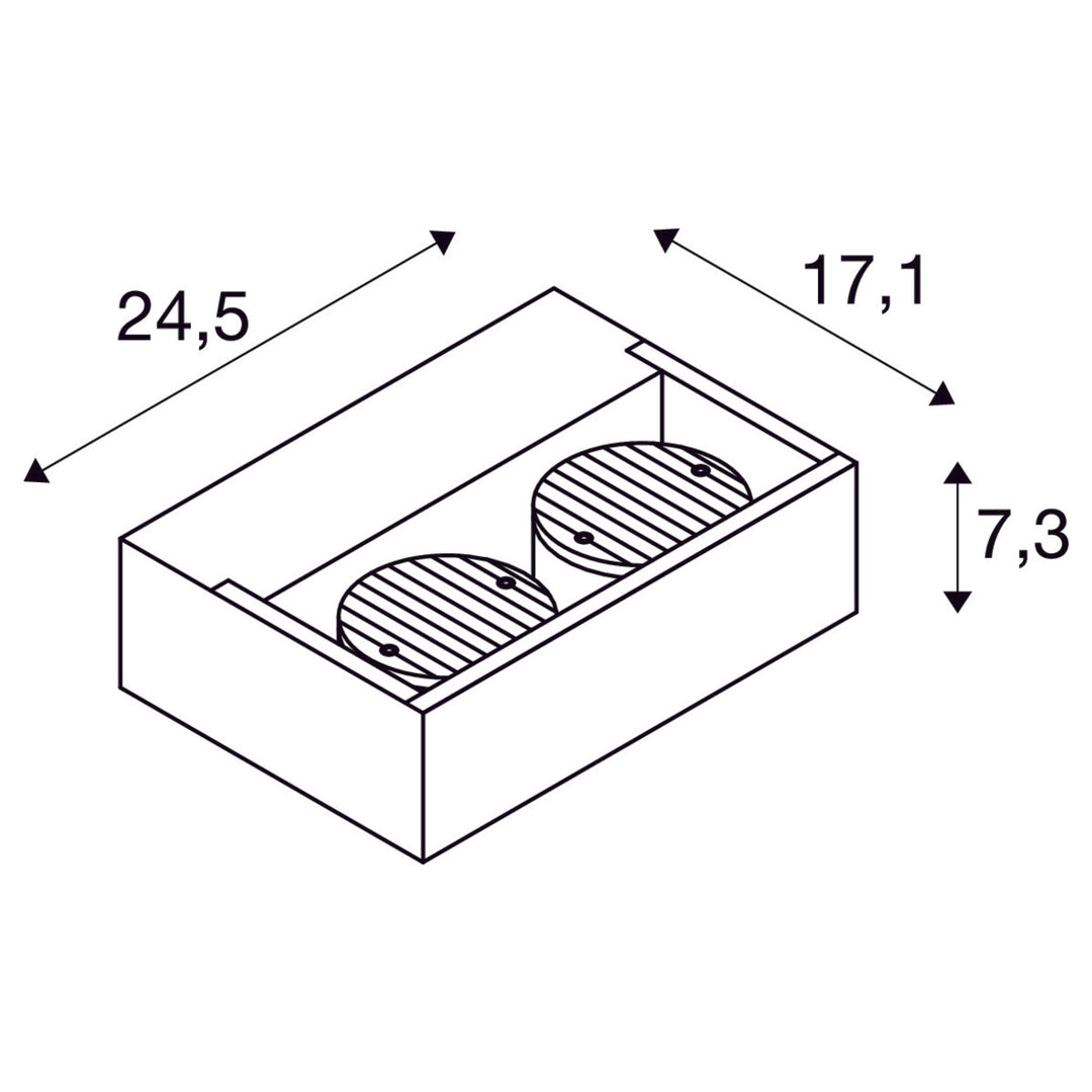 Eskina frame dobbel vegglampe utendørs 27W 3000/4000 Kelvin IP65-Utebelysning vegg opp og ned-Slv-Antrasitt-slv-1006314-Lightup.no