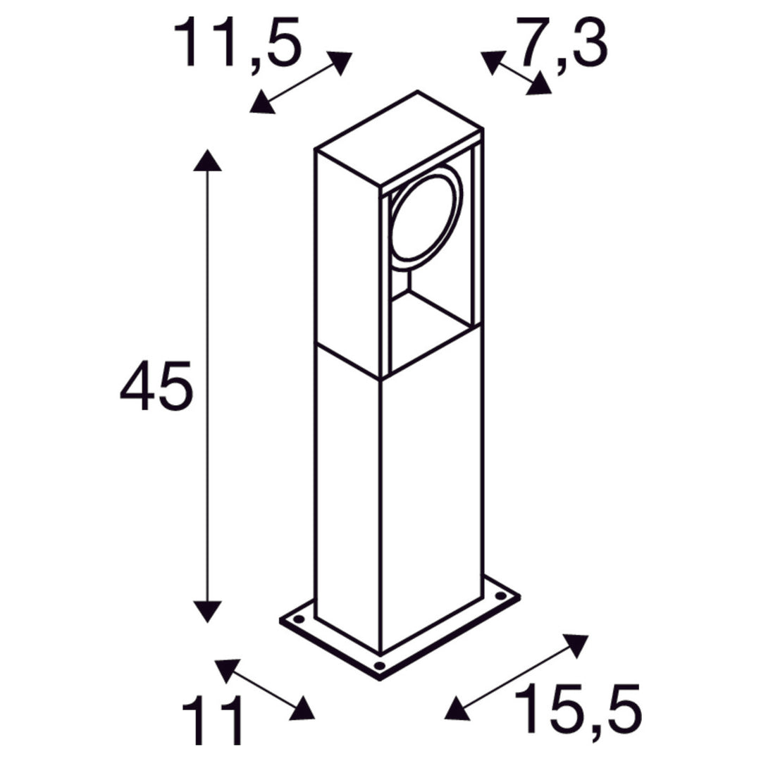 Eskina pullert 45 cm 15W 3000/4000 Kelvin IP65-Utebelysning pullert-Slv-Antrasitt-slv-1004749-Lightup.no