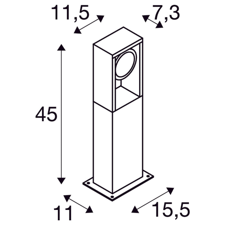 Eskina pullert 45 cm 15W 3000/4000 Kelvin IP65-Utebelysning pullert-Slv-Antrasitt-slv-1004749-Lightup.no