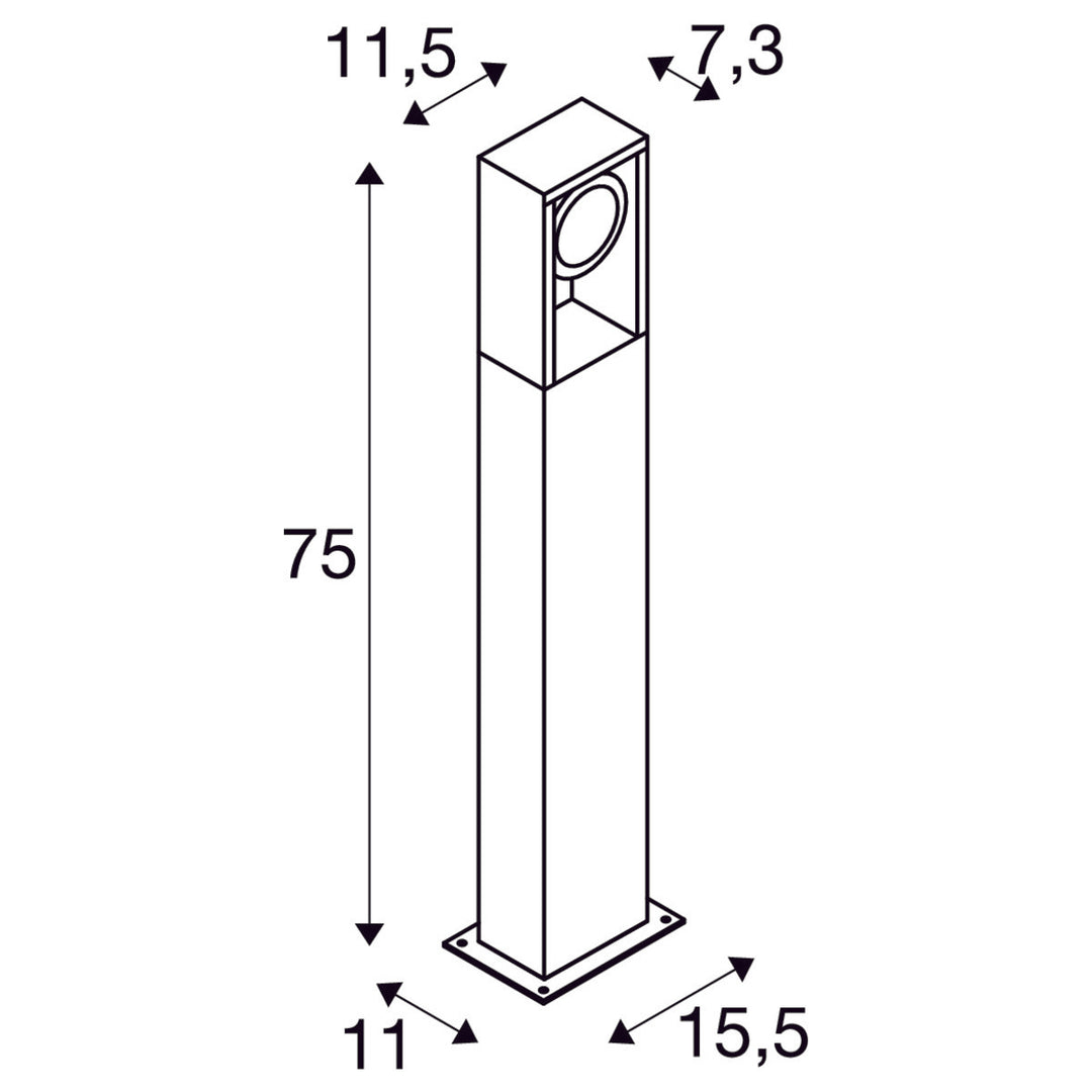 Eskina pullert 75 cm 15W 3000/4000 Kelvin IP65-Utebelysning pullert-Slv-Antrasitt-slv-1004750-Lightup.no