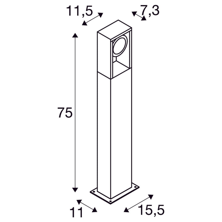Eskina pullert 75 cm 15W 3000/4000 Kelvin IP65-Utebelysning pullert-Slv-Antrasitt-slv-1004750-Lightup.no