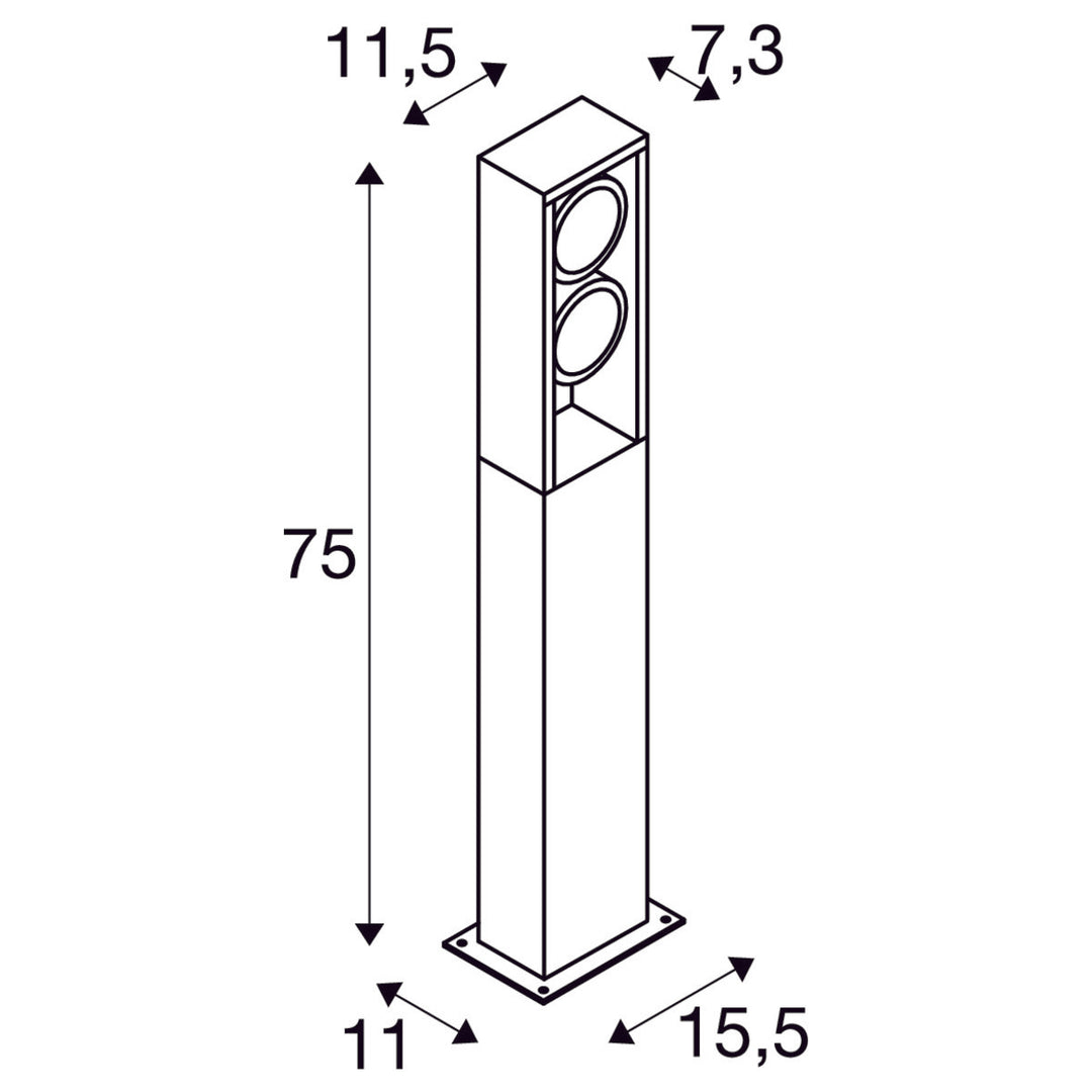 Eskina pullert 75 cm IP65 27W 3000/4000 Kelvin-Utebelysning pullert-Slv-Antrasitt-slv-1004751-Lightup.no