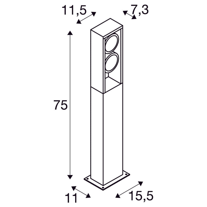 Eskina pullert 75 cm IP65 27W 3000/4000 Kelvin-Utebelysning pullert-Slv-Antrasitt-slv-1004751-Lightup.no