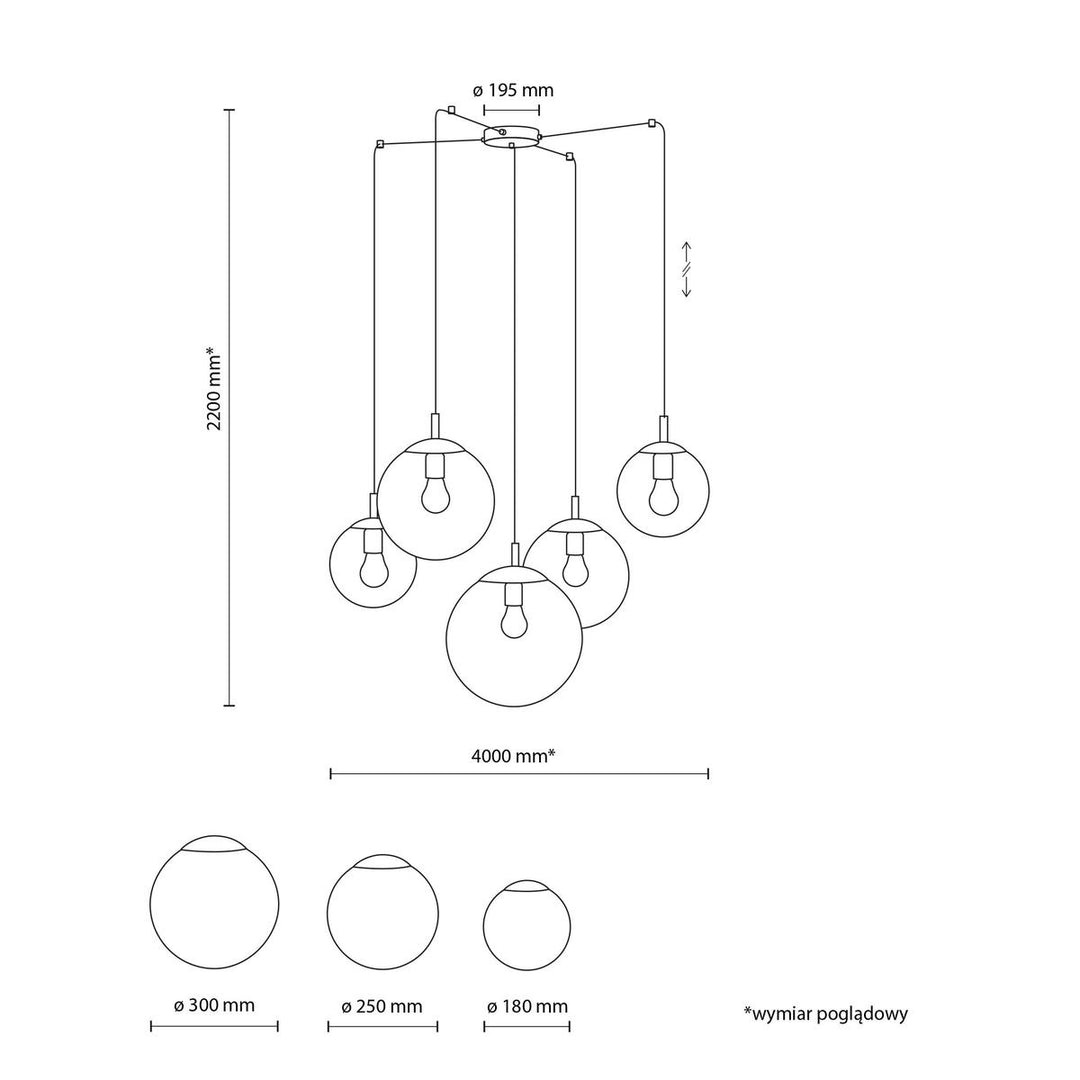 Esme takpendel 5-lys-Takpendler-TK Lighting-Opal-TK-4791-Lightup.no