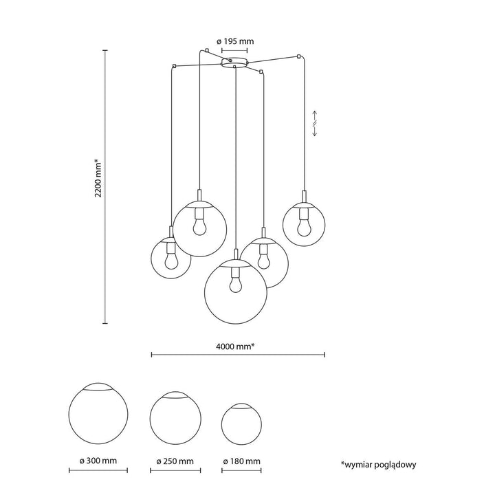 Esme takpendel 5-lys-Takpendler-TK Lighting-Opal-TK-4791-Lightup.no