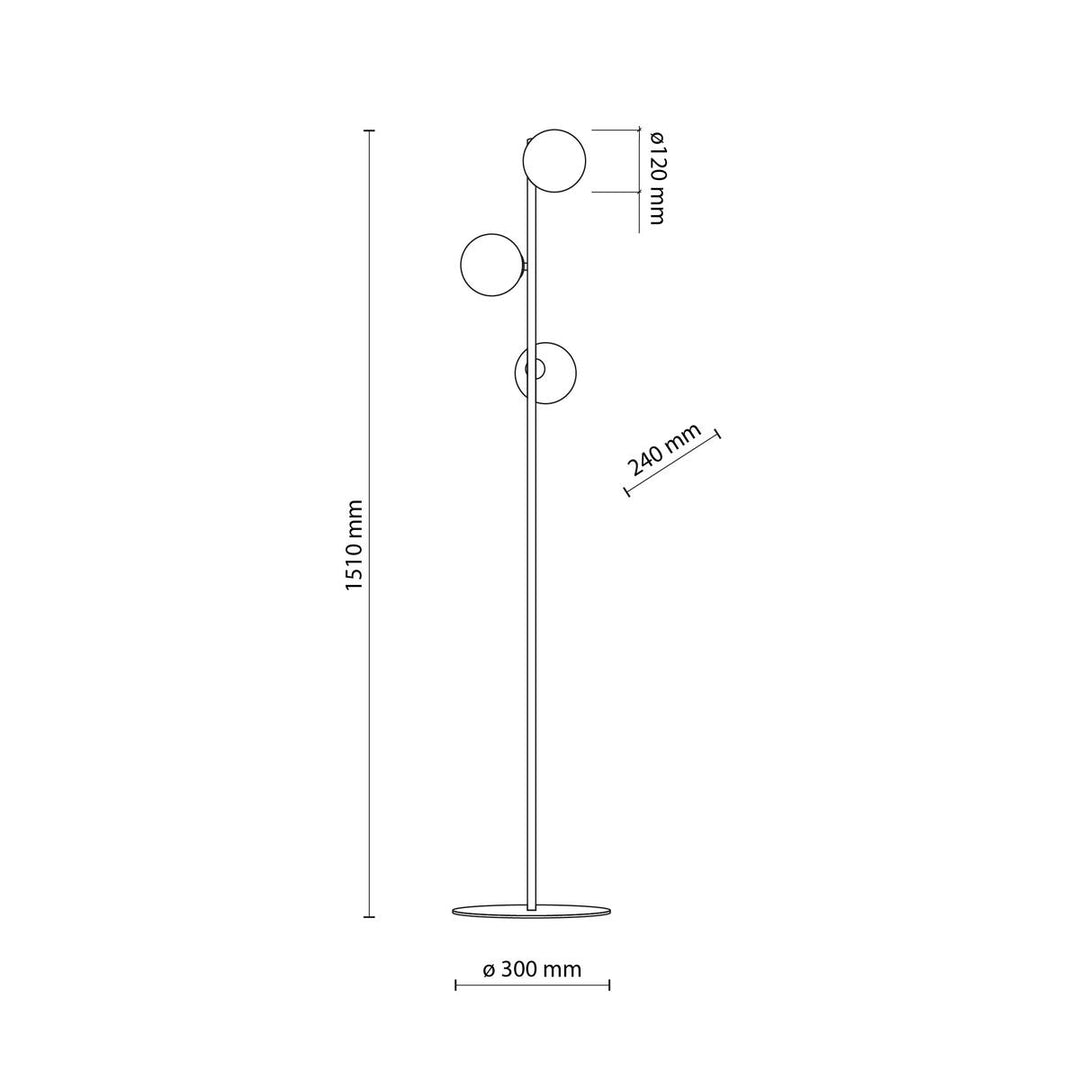 Estera gulvlampe 3-lys-Gulvlamper-TK Lighting-Røykfarget-TK-5717-Lightup.no