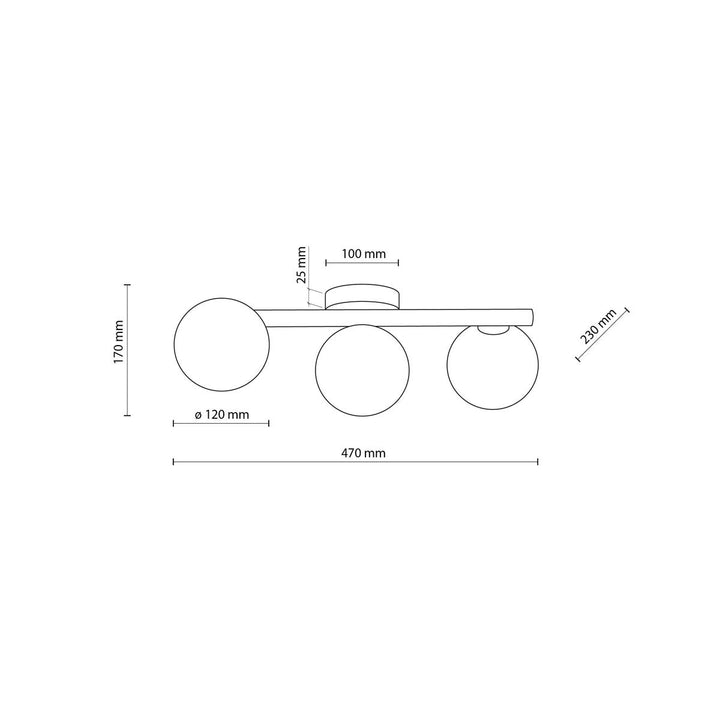 Estera taklampe 3-lys-Taklamper-TK Lighting-Røykfarget-TK-6855-Lightup.no