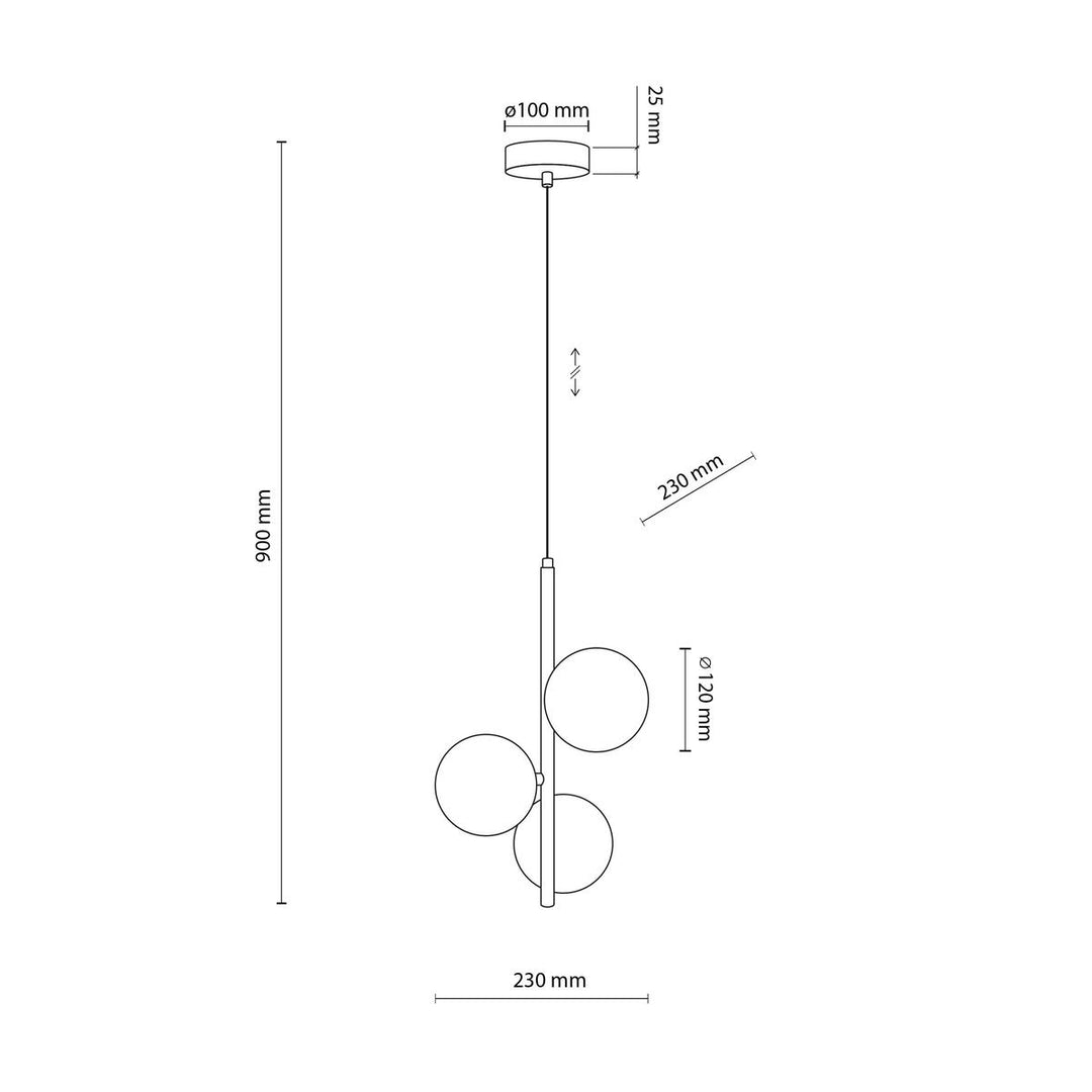 Estera takpendel 3-lys-Takpendler-TK Lighting-Røykfarget-TK-5767-Lightup.no