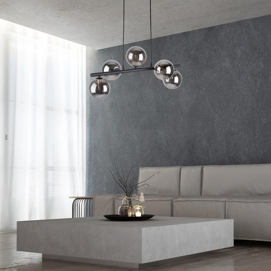 Estera takpendel 5-lys-Takpendler-TK Lighting-Røykfarget-TK-6707-Lightup.no