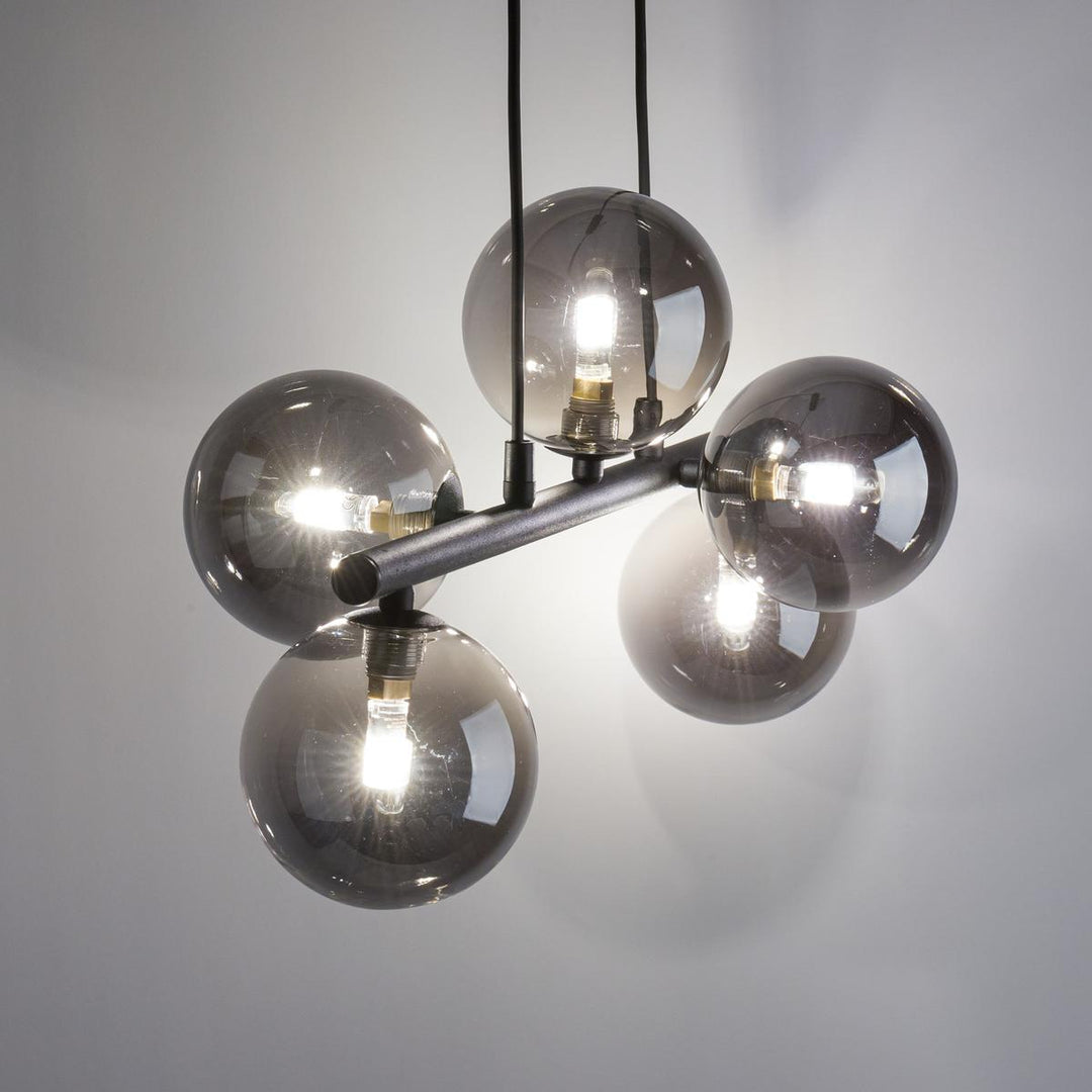 Estera takpendel 5-lys-Takpendler-TK Lighting-Røykfarget-TK-6707-Lightup.no