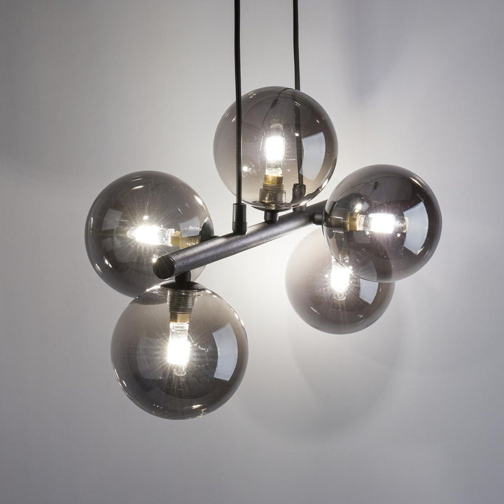 Estera takpendel 5-lys-Takpendler-TK Lighting-Røykfarget-TK-6707-Lightup.no