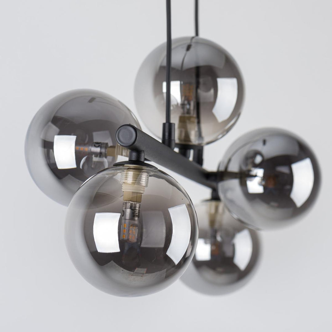 Estera takpendel 5-lys-Takpendler-TK Lighting-Røykfarget-TK-6707-Lightup.no