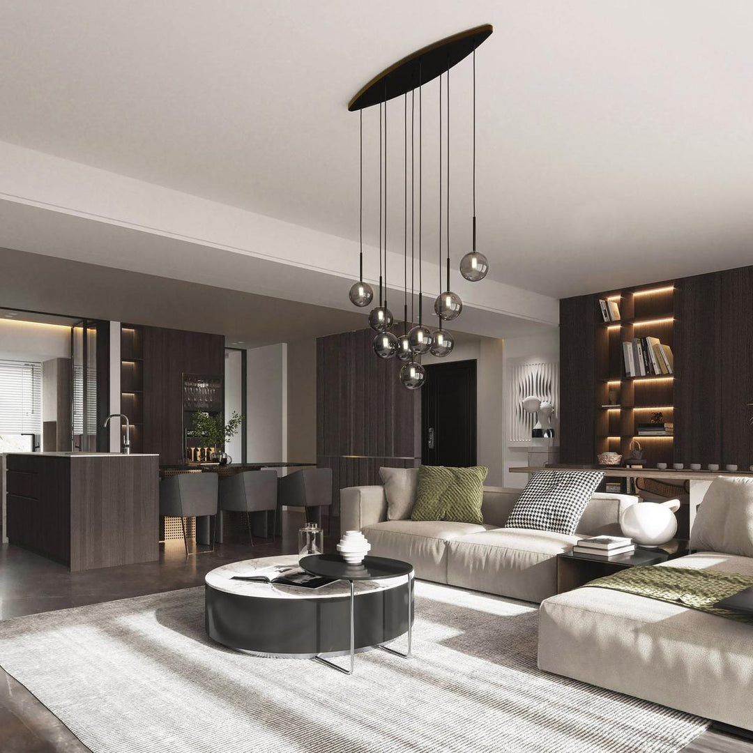 Estera takpendel 7-lys-Takpendler-TK Lighting-Røykfarget-TK-6148-Lightup.no