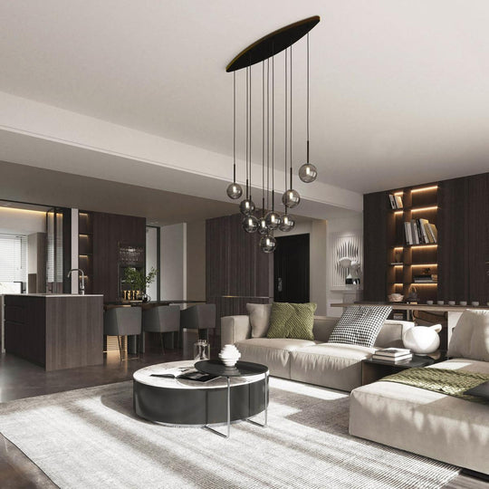 Estera takpendel 7-lys-Takpendler-TK Lighting-Røykfarget-TK-6148-Lightup.no