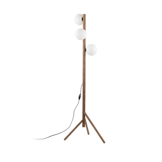 Estera wood gulvlampe 3-lys-Gulvlamper-TK Lighting-Valnøtt / Opal-TK-16045-Lightup.no