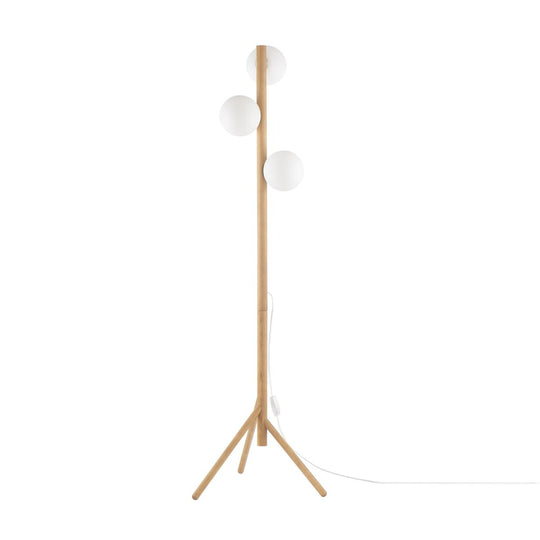 Estera wood gulvlampe 3-lys-Gulvlamper-TK Lighting-Natur / Opal-TK-5809-Lightup.no