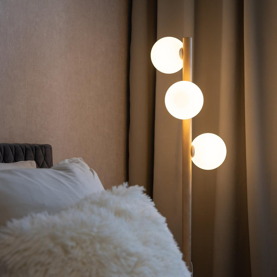 Estera wood gulvlampe 3-lys-Gulvlamper-TK Lighting-Natur / Opal-TK-5809-Lightup.no