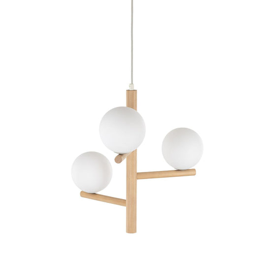 Estera wood takpendel 3-lys-Takpendler-TK Lighting-Natur / Opal-TK-6799-Lightup.no