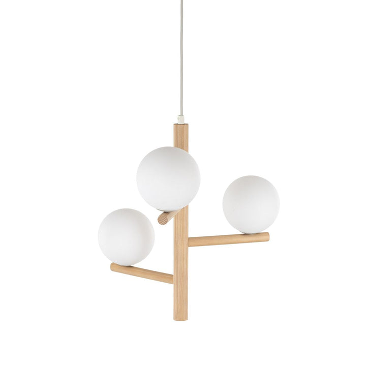 Estera wood takpendel 3-lys-Takpendler-TK Lighting-Natur / Opal-TK-6799-Lightup.no