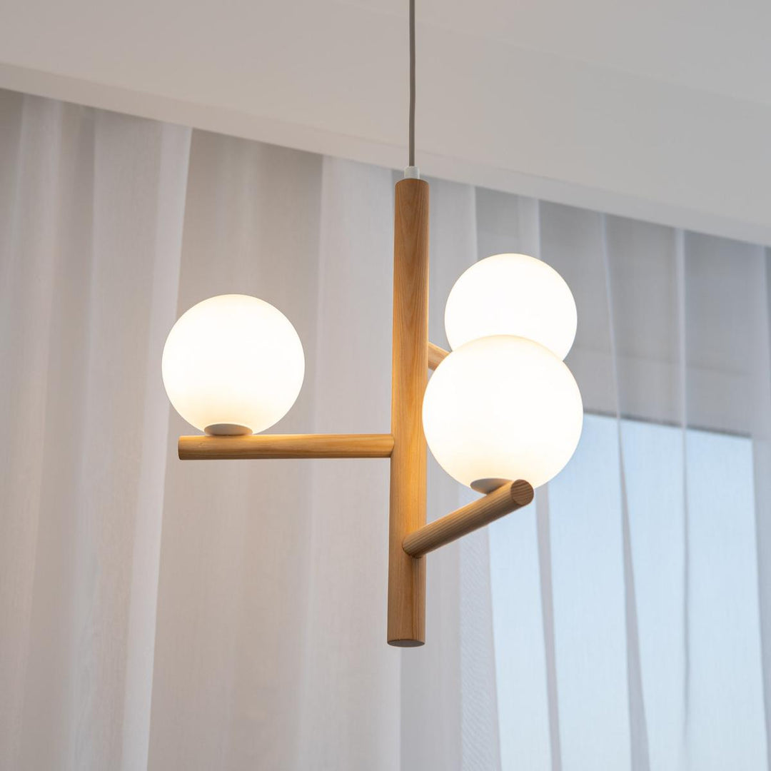 Estera wood takpendel 3-lys-Takpendler-TK Lighting-Natur / Opal-TK-6799-Lightup.no