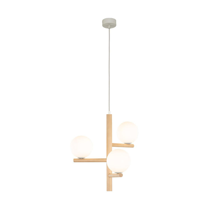 Estera wood takpendel 3-lys-Takpendler-TK Lighting-Natur / Opal-TK-6799-Lightup.no