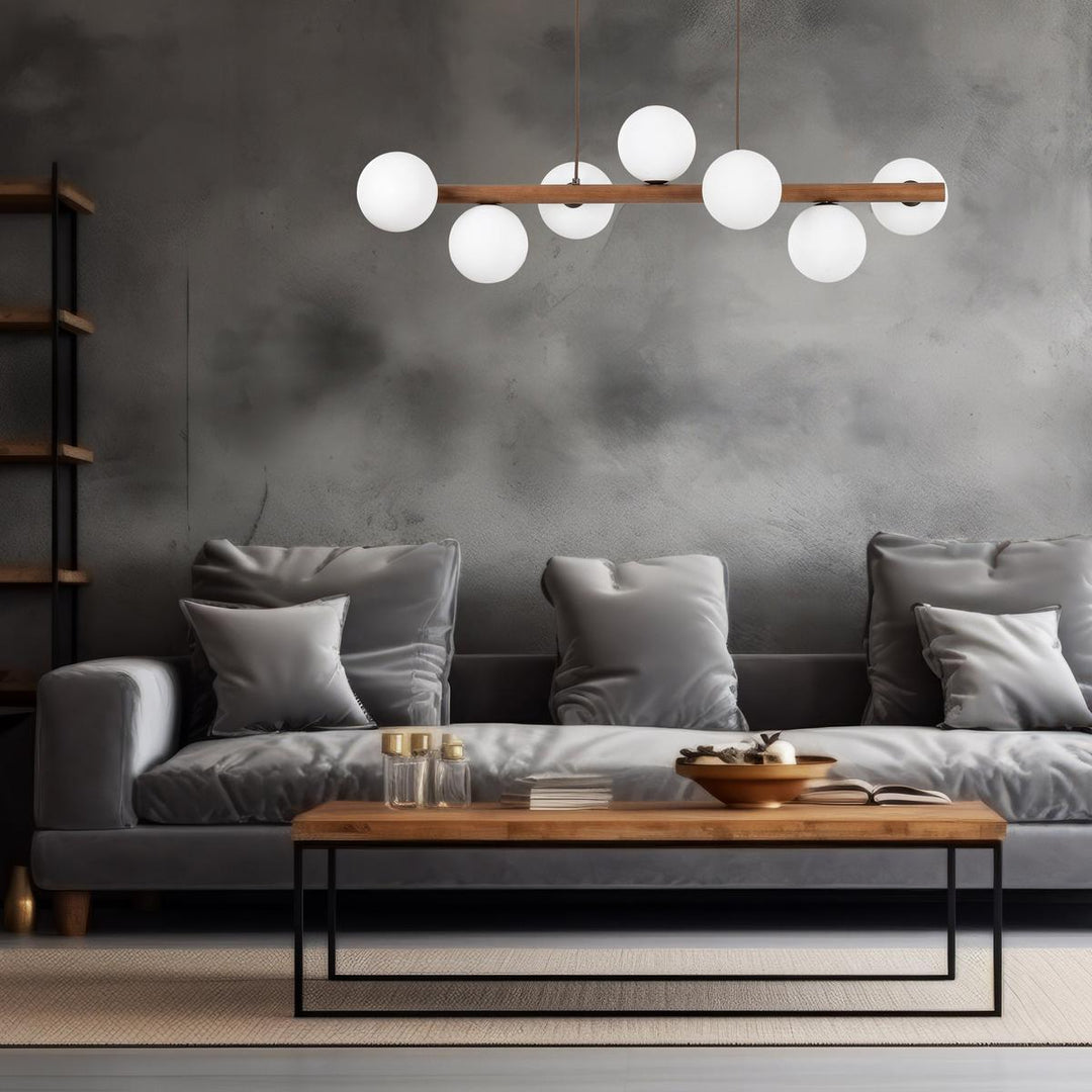 Estera wood takpendel 7-lys-Takpendler-TK Lighting-Natur / Opal-TK-5905-Lightup.no