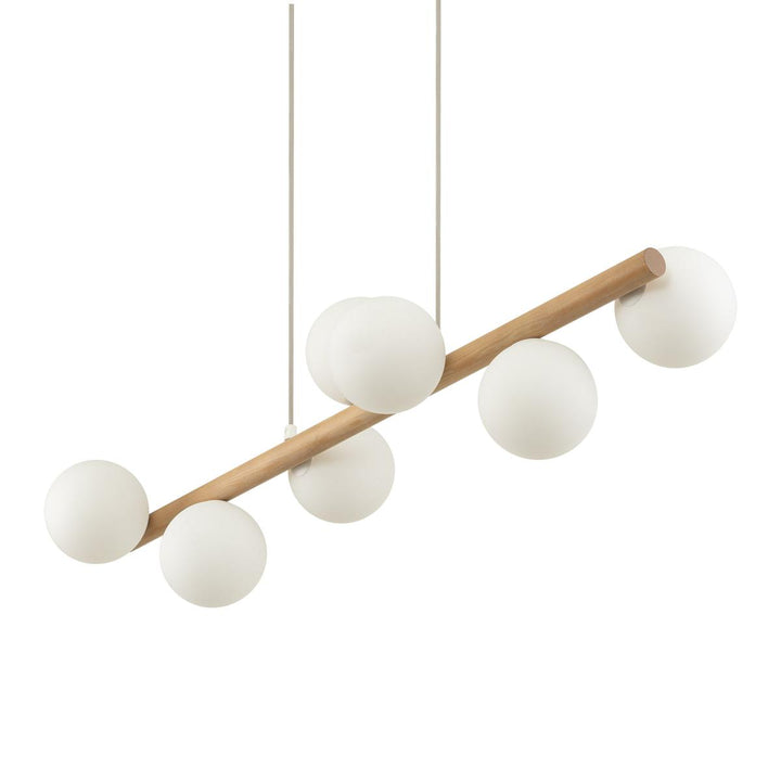 Estera wood takpendel 7-lys-Takpendler-TK Lighting-Natur / Opal-TK-5905-Lightup.no