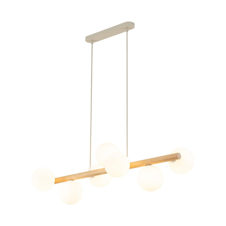 Estera wood takpendel 7-lys-Takpendler-TK Lighting-Natur / Opal-TK-5905-Lightup.no