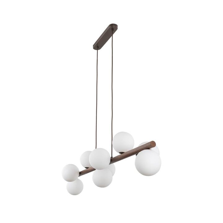 Estera wood takpendel 9-lys-Takpendler-TK Lighting-Valnøtt / Opal-TK-10273-Lightup.no