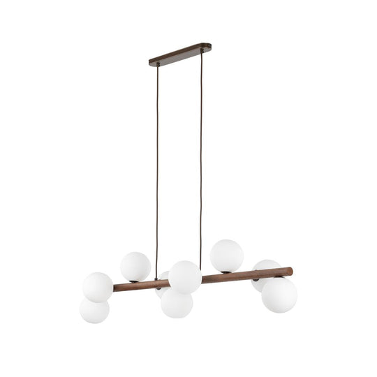 Estera wood takpendel 9-lys-Takpendler-TK Lighting-Valnøtt / Opal-TK-10273-Lightup.no