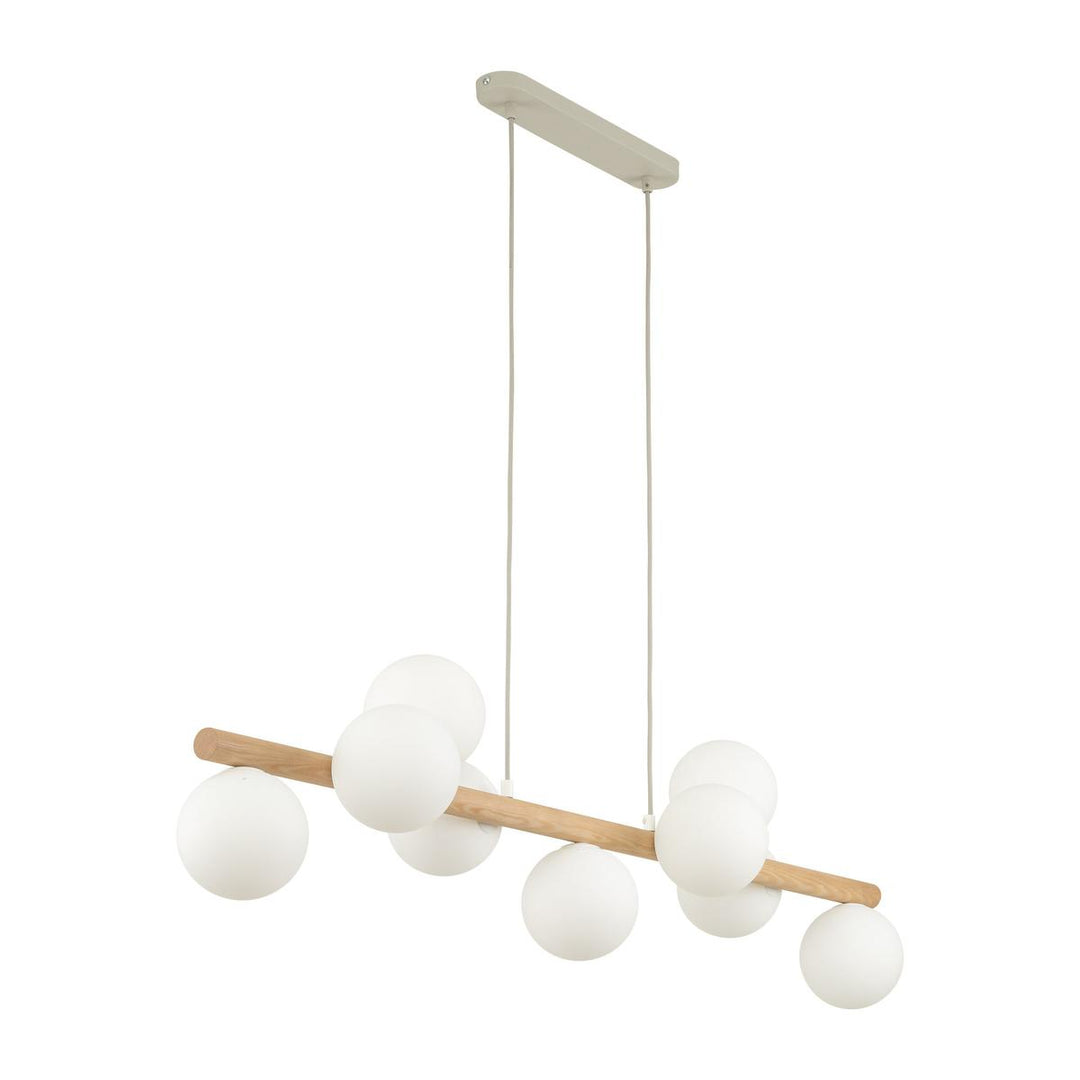 Estera wood takpendel 9-lys-Takpendler-TK Lighting-Valnøtt / Opal-TK-10273-Lightup.no