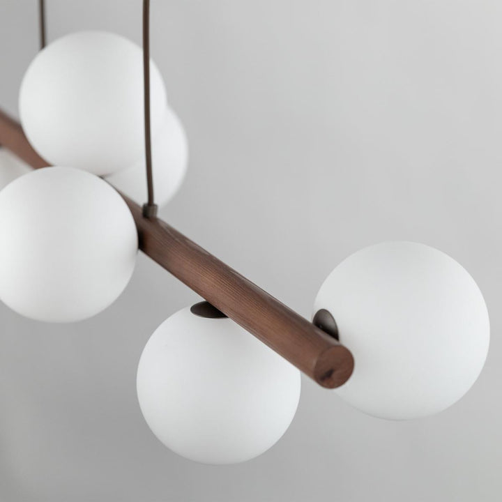 Estera wood takpendel 9-lys-Takpendler-TK Lighting-Valnøtt / Opal-TK-10273-Lightup.no